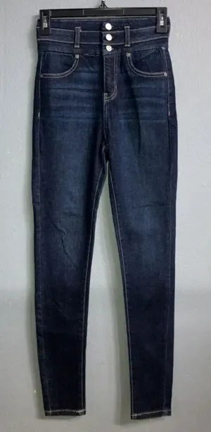 Kancan dark wash button non distressed skinny jeans size 1/24 731 thumbnail 1