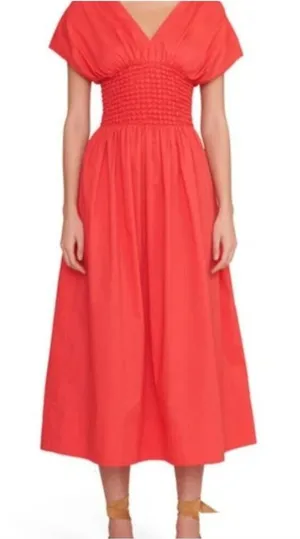 Staud Jackson Midi Dress‎ in Hibiscus Size: M thumbnail 1