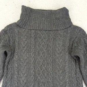 Lauren Jeans Co Ralph Lauren Gray Cable Knit Cotton‎ Blend Turtleneck Sweater L thumbnail 5