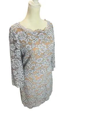Diane von Furstenberg DVF Zarita Blue Lace Sheath Cocktail Dress Size 8 thumbnail 3