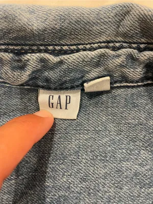 GAP Oversized Denim Cotton Shirt Blue Size L thumbnail 4