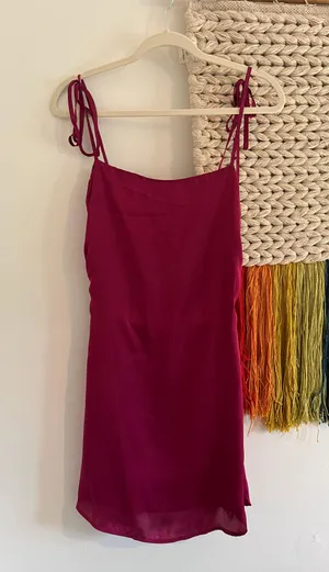 Dry Goods Raspberry Satin Dress thumbnail 1