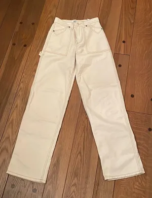 Cream Denim Pants thumbnail 1