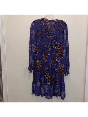 Anthropologie Long Sleeve Floral Paisley Boho Dress cottagecore granny thumbnail 2