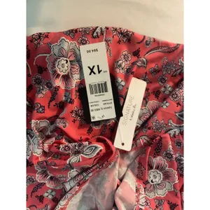 Signature by Bobbie Brooks Coral Floral Print Dress Plus Size 1X‎ Short Sleeve thumbnail 5