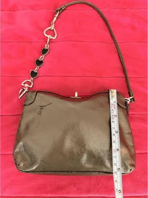 Vintage Olive/Gray Coach Turnlock Wristlet thumbnail 5