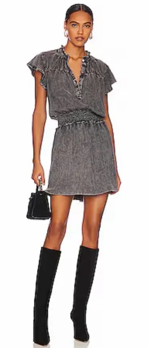 Rails Ladies Amina Mini Dress Black Acid Wash Size Small thumbnail 1