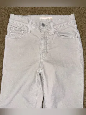 Levi’s 724 High Rise Straight Jeans NWOT Gray Corduroy Stretch Pants Sz 26x28 thumbnail 3