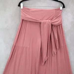 Rewash Pink Boho Wide Leg‎ Palazzo Pants Flowy High Waist Tie Front M Medium thumbnail 4