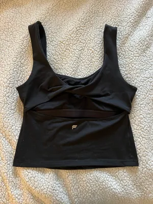 Black Oasis Twist Built-In Bra Tank thumbnail 2