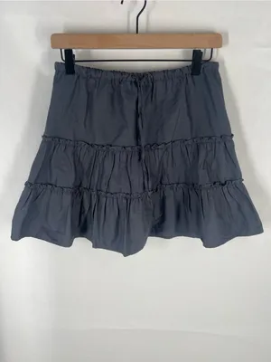 Aritzia Sunday Best Macaron Tiered Mini Skirt Vintage Navy XS NWT thumbnail 2
