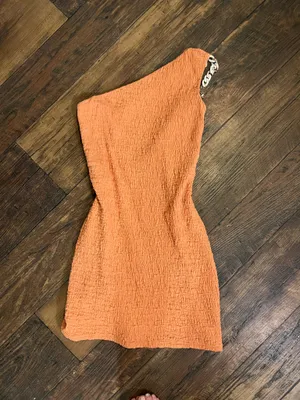 Camila Coelho Orange one shoulder petite dress thumbnail 5