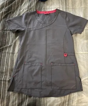 Carhartt Gray Scrubs with Pink Trim thumbnail 1