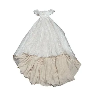 Theia Imelda off-the-shoulder embellished Chantilly Ivory lace bridal gown sz O thumbnail 15