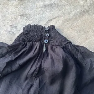 Joie black black ruffle turtle‎ neck with sheer sleeves size s thumbnail 2