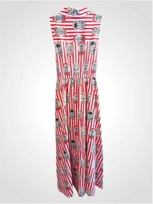 Entro Willow Wild Flower Sleeveless Midi Dress in Red Size S thumbnail 2
