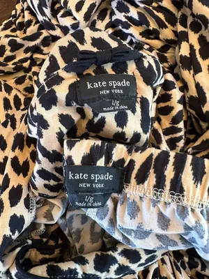 Kate Spade New York Leopard Print Pajama Set Women's Large Lounge Sleepwear thumbnail 7