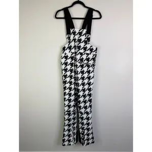 NEW GSOU Snow Women's Houndstooth Slim-Fit Stretch Fleece-Lined Ski Bibs Small thumbnail 7