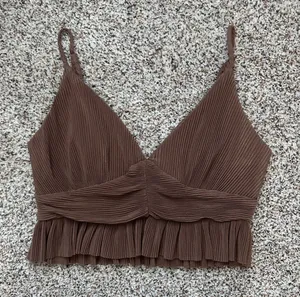 Pleated Brown Urban Outfitters Crop Tank thumbnail 1