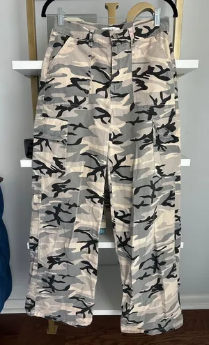 Vibrant Beige and Black Camo Cargo Pants thumbnail 1