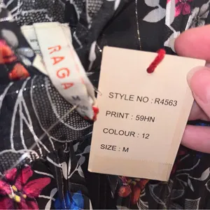 Anthropologie Raga Rain Forest Plunge Neck Maxi‎ Dress Black Floral Medium NEW thumbnail 6