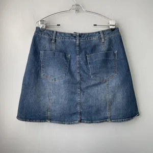 Mossimo Denim Button Up Down Skirt Size 14 Blue Jean Short Mini Stretch Western thumbnail 2