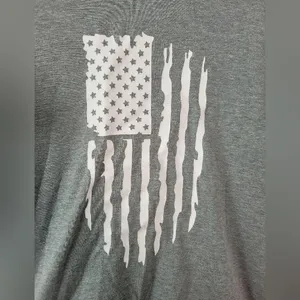American Flag T-Shirt Gray Americana Grunge USA Patriot Casual Country Medium thumbnail 3