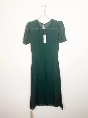 NWT Reformation Lee Dress Midi Emerald Green Size 6 thumbnail 5
