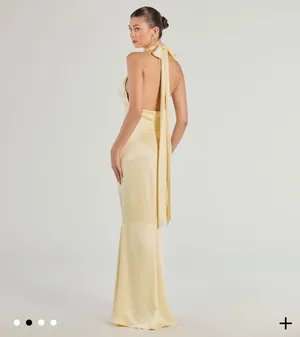 Windsor Erika Halter Satin Column Dress thumbnail 2