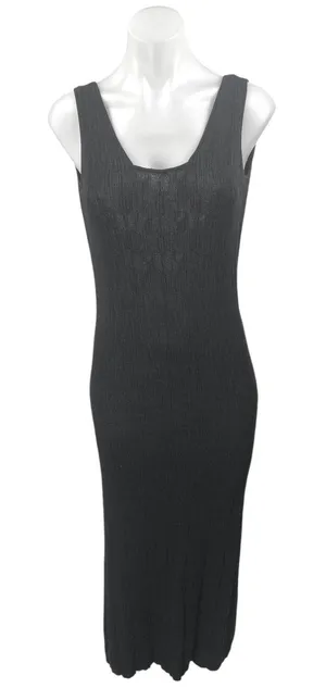 Zara Black Knit Sleeveless Cami Camisole Pullover Tank Bodycon Maxi Dress Size M thumbnail 1