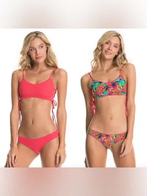 MAAJI Women’s Reversible Coral Bikini Top with Side Tie thumbnail 2