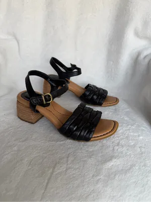 Born Womens Footwear/Shoes/Sandals "Shonie" Black Woven Leather Us 6m/Eu 36 Euc thumbnail 8