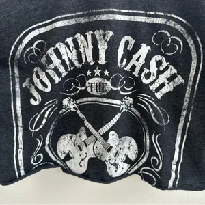 Johnny Cash Rock Cropped Tee White Size M thumbnail 3