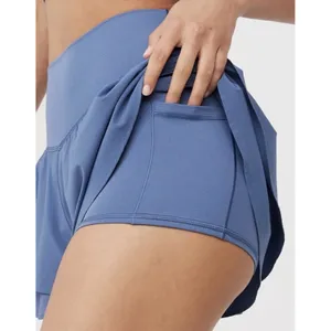 OFFLINE by Aerie Real Me Ruffle Flirty Short Blue Tiered Athletic XS Pickleball thumbnail 3