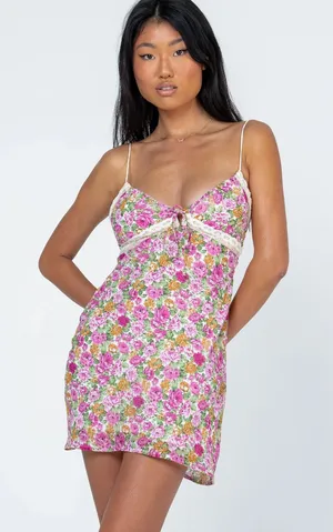 Pink Floral Mini Skirt Princess Polly thumbnail 1