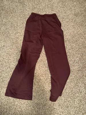 wide leg maroon cotton on pants  thumbnail 2