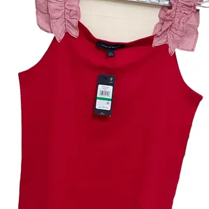 Tommy Hilfiger Women's Ruffle‎ Strap Tank Red Top Size L thumbnail 2
