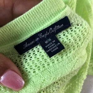 AMERICAN EAGLE | Neon Green Lightweight Button Cardigan Sweater Sz M thumbnail 5