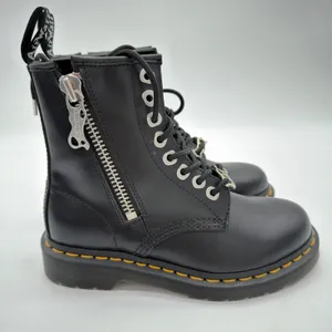 Dr. Martens 1460 Zip Smooth Leather Grunge Edgy LaceUp Black Boot NWOB UK 3 US 5 thumbnail 4
