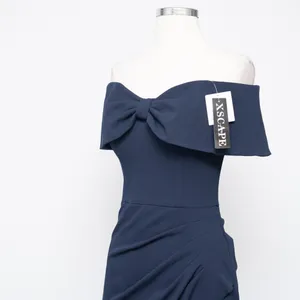 Xscape - Bow Off the Shoulder Scuba‎ Knit Cocktail Dress thumbnail 4