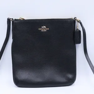 Coach Crossbody Bag Womens Small Black Crossgrain Leather Gold Hardware Zip Top thumbnail 14