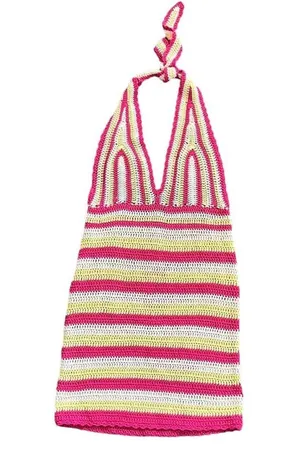 Beginning Boutique Whitsundays Crochet Knit Mini Dress Pink Yellow White 4 NEW thumbnail 8