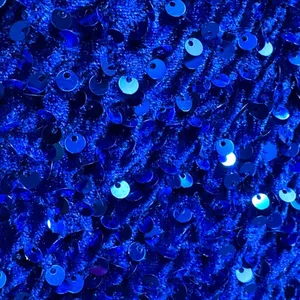 One Shoulder Velvety Sequin Mini Dress Blue Medium thumbnail 8
