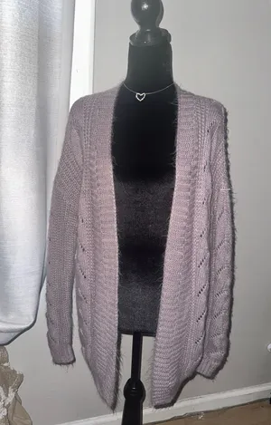a.n.a Purple Knit Cardigan thumbnail 1