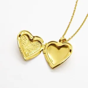 Golden Heart Locket Necklace thumbnail 3