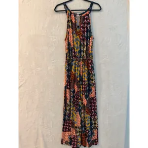 Chances R Womens Patchwork Print Jumpsuit Wide Leg‎ Halter Neck Multi Color L thumbnail 7