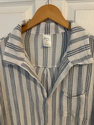 Kona Sol Striped Button-Up Swim Cover up thumbnail 2