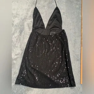 Motel rocks black sequin mini dress large thumbnail 8