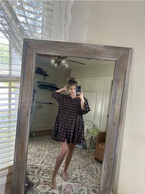 Free people plaid mini dress thumbnail 2