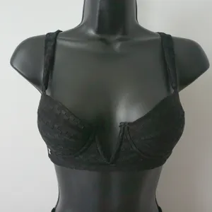 BFYNE Sporty Chic Clean Black Textured Underwire Bikini Set S/M Black thumbnail 2